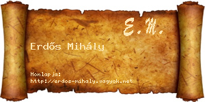 Erdős Mihály névjegykártya
